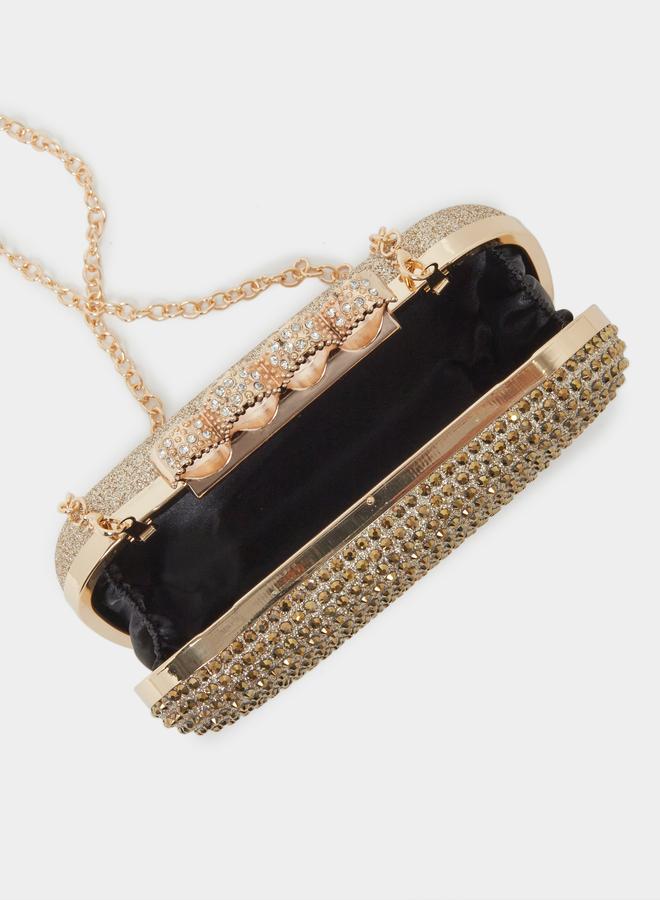 Styli Gold Embellished Clutch Bag - Image 4