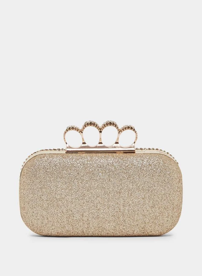 Styli Gold Embellished Clutch Bag