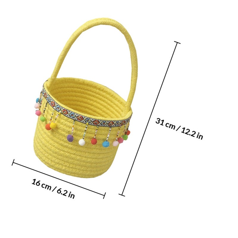 Simple Flower Basket Woven Hanging Basket Cotton Rope Basket(Random Designs) - Image 2