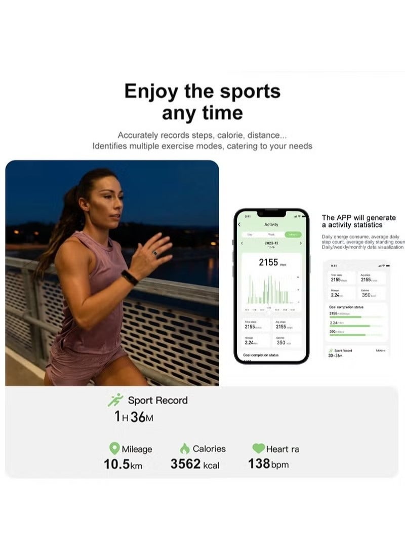 R02 Smart Ring Military Grade Titanium Steel Shell Health Monitoring IP68 & 3ATM Waterproof Multi-sport Modes 18.9  - Image 3