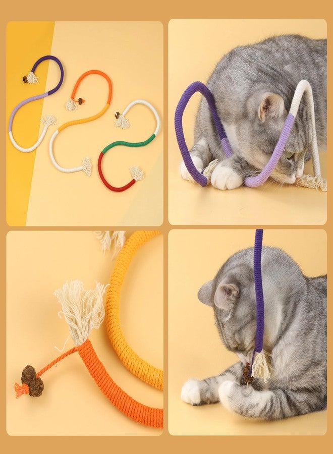 PetPhindU Cat Toys Extended Catnip Toys for Indoor Kitten Cat Chew Molar Scratch Interactive Cat Cotton Rope Cleaning Teeth Cat Dental Stick Cat Treat Kitty Self Play Cat (23.6”) (One Size,mixed colors 3pcs) - Image 3