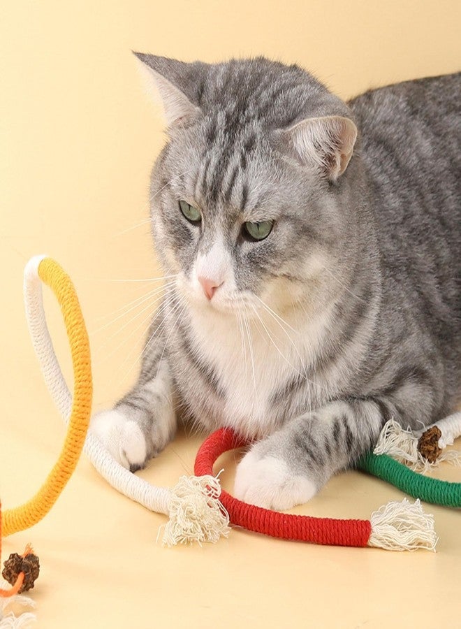 PetPhindU Cat Toys Extended Catnip Toys for Indoor Kitten Cat Chew Molar Scratch Interactive Cat Cotton Rope Cleaning Teeth Cat Dental Stick Cat Treat Kitty Self Play Cat (23.6”) (One Size,mixed colors 3pcs) - Image 5