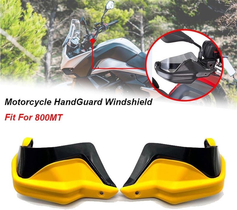 QASULER 800 MT Motorcycle HandGuard Shield - Yellow - Image 2