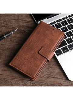 Case Cover For Xiaomi Redmi 7 / Y3 Skin Feel Crocodile Texture Magnetic Leather Phone Case Brown