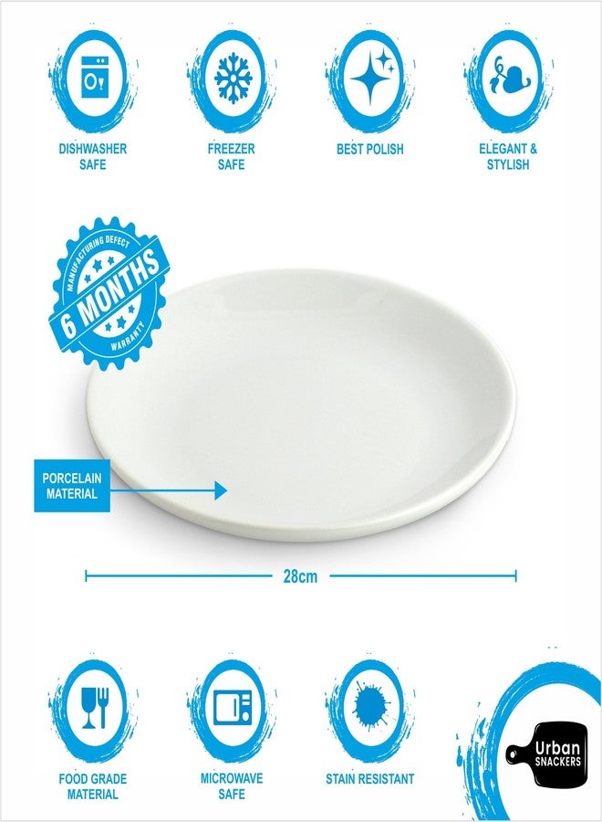 Urban Snackers Porcelain Coupe Plate, 28 Cm, White - Image 3