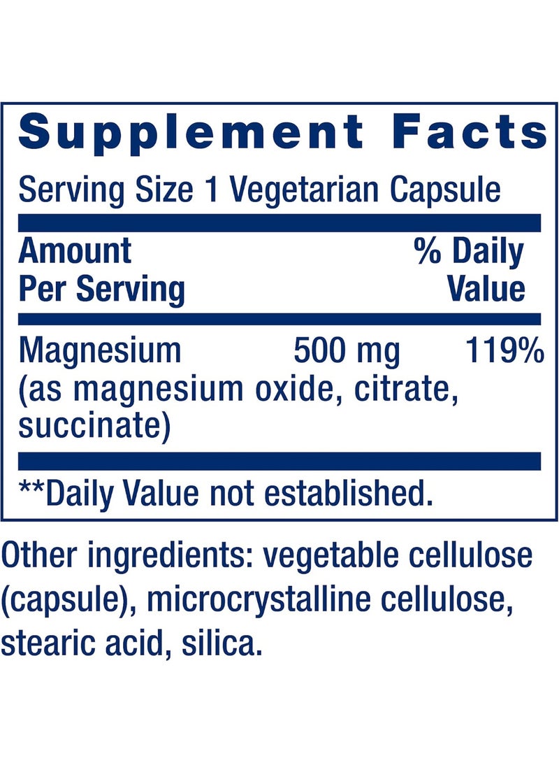 Life Extension Magnesium 500mg, 100 Capsules, Essential Mineral for Energy, Bone & Muscle Support - Image 3