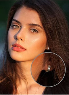 SYOSI Men's Ear Clip, 2 Pair of Hinged Hoop Earrings, Hoop Earring Studs Clip On Metal Ear Jewelry Non-piercing Clip on Earrings Unisex Men Women  - Image 5
