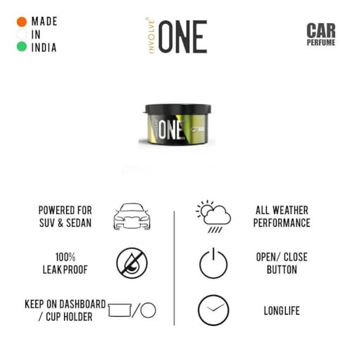 Involve your senses One Fiber Combo - Citrus & Frenchwood Car Perfume With Microfiber Cloth (Multicolor) | Car Perfume | Car Air Freshener | Car Accessories Interior - Image 5