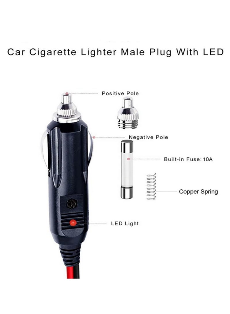 1PCS 12V Lighter Plug 12V Fused Replacement Lighter Male Plug with Leads Wire Connector for CB Radio Ham Radio Car Vehicle Mobile Radio Power Adapter Charger Socket - Image 4