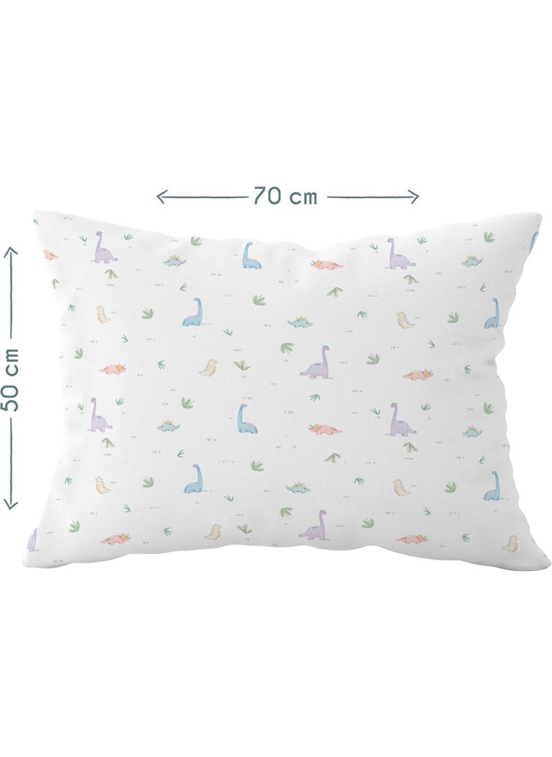 Casadora Baby Dino 100% Cotton Satin Child Pillowcase - 50 x 70 cm  - Image 1