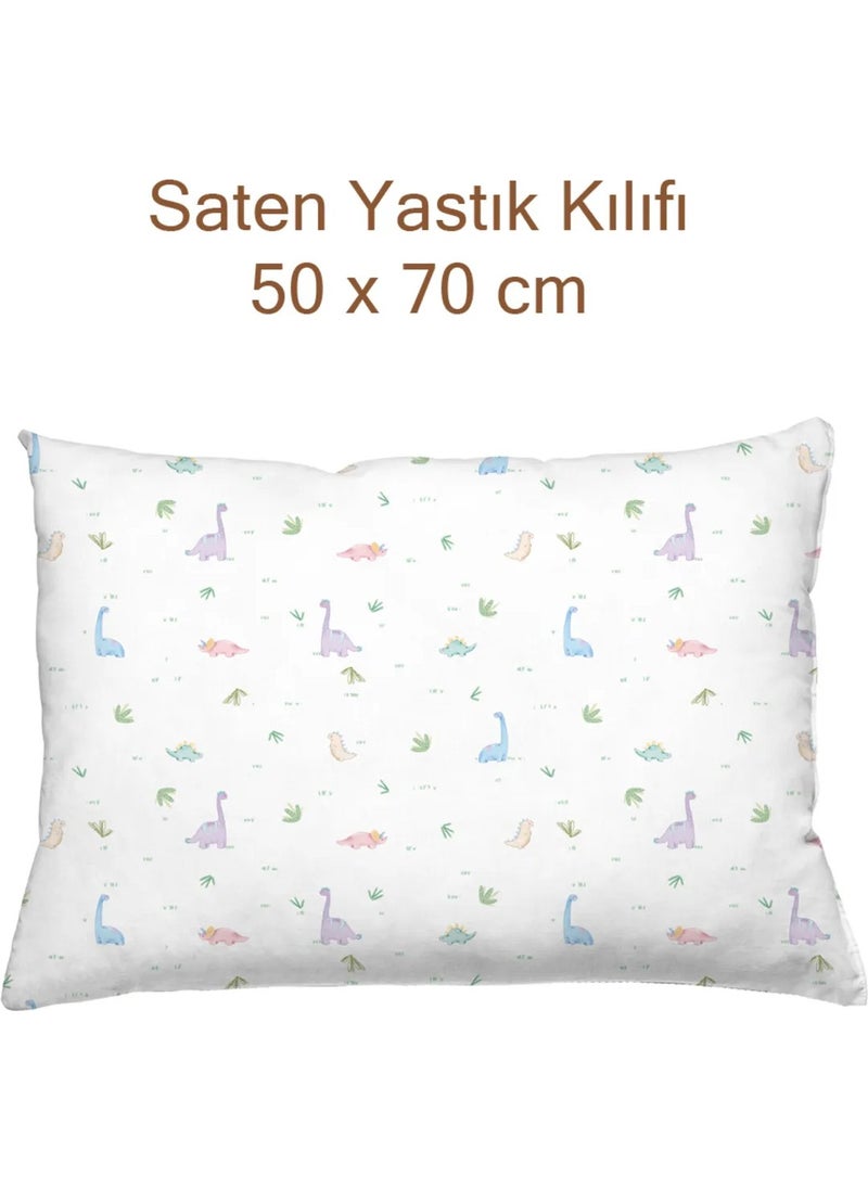 Casadora Baby Dino 100% Cotton Satin Child Pillowcase - 50 x 70 cm  - Image 2