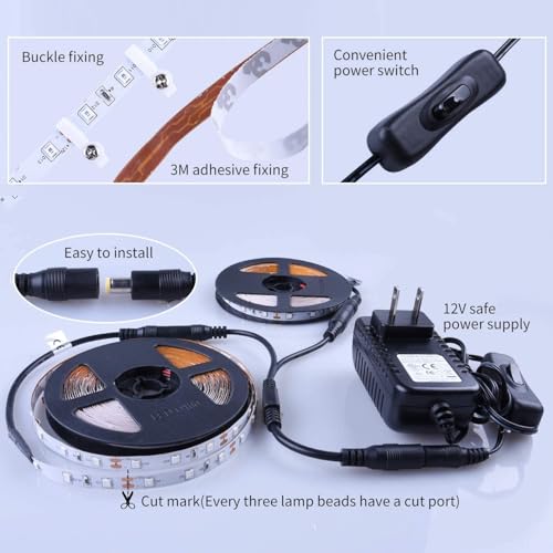YAYIT 40 Foot Led Black Light Strip Kit, 720 Units Led, 12V Flexible Blacklight Fixtures, Non-Waterproof - Image 3