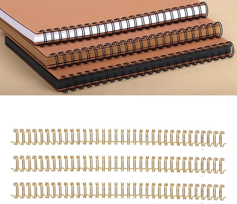 Natural material Double Wire Binding Coil, Spiral Binding Spines 14.3mm Diameter Convenient Use 100PCS 34 Loops 3:1 Pitch for Documents for A4 Size Paper (Gold) Global upgraded economical craftsmanship - Image 5