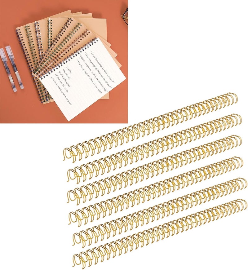 Natural material Double Wire Binding Coil, Spiral Binding Spines 14.3mm Diameter Convenient Use 100PCS 34 Loops 3:1 Pitch for Documents for A4 Size Paper (Gold) Global upgraded economical craftsmanship - Image 2