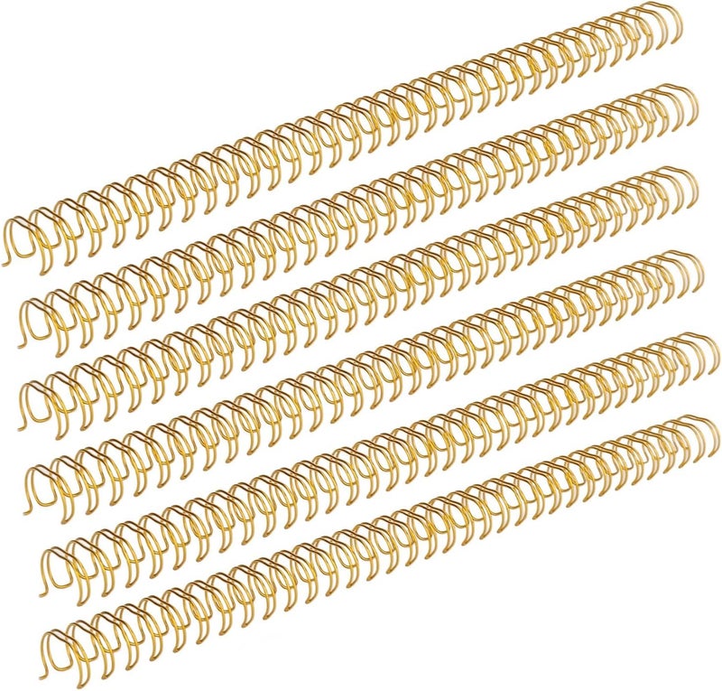 Natural material Double Wire Binding Coil, Spiral Binding Spines 14.3mm Diameter Convenient Use 100PCS 34 Loops 3:1 Pitch for Documents for A4 Size Paper (Gold) Global upgraded economical craftsmanship - Image 1