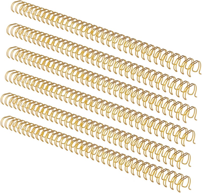 Natural material Double Wire Binding Coil, Spiral Binding Spines 14.3mm Diameter Convenient Use 100PCS 34 Loops 3:1 Pitch for Documents for A4 Size Paper (Gold) Global upgraded economical craftsmanship - Image 3
