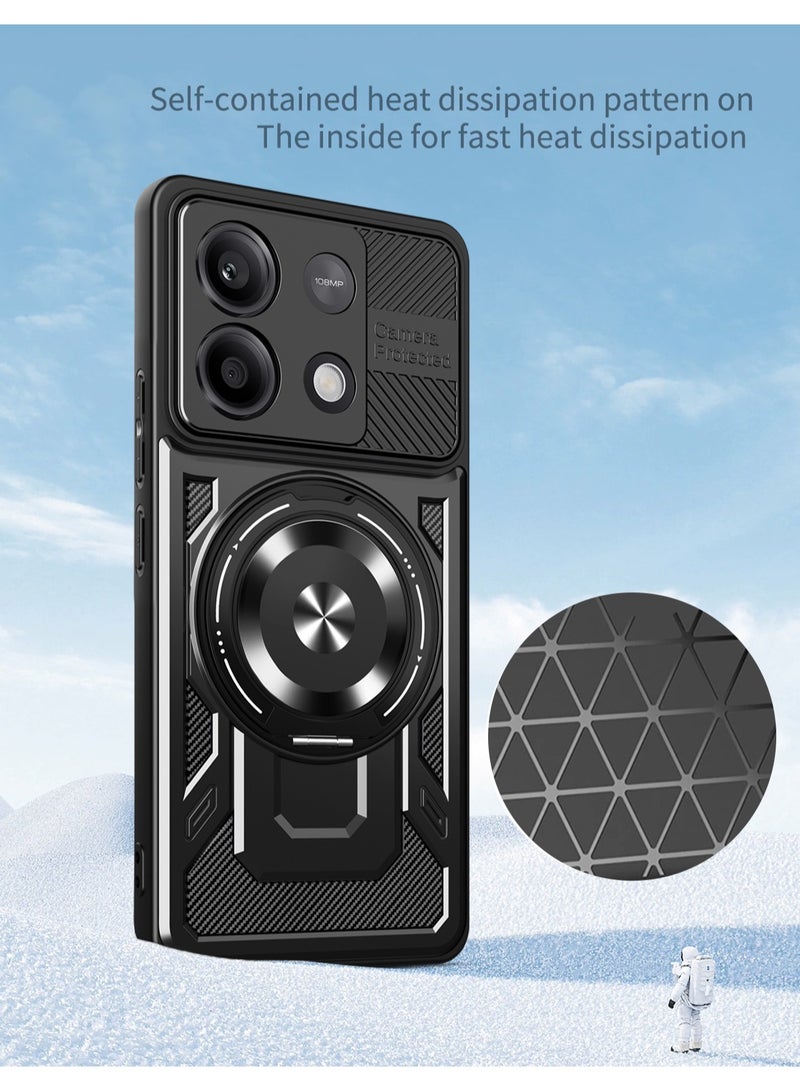 Case Cover Shock Resistant Protect Camera TPU + PC Compatible with Redmi Note 13 4G (Black) - Image 4