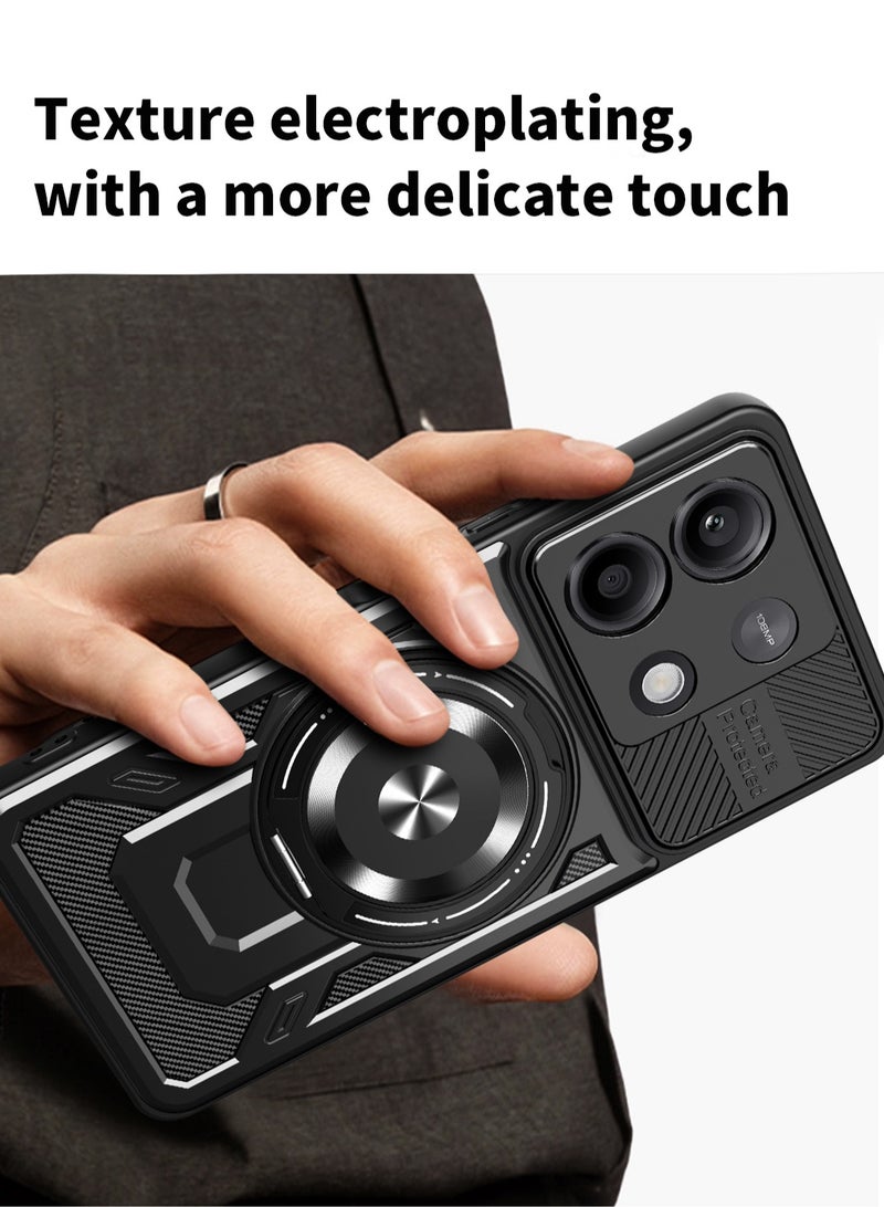 Case Cover Shock Resistant Protect Camera TPU + PC Compatible with Redmi Note 13 4G (Black) - Image 2