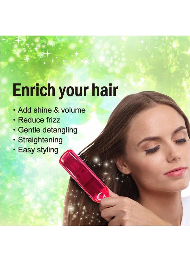 BS - Anti Static Hairbrush [Made in Japan] 7 Row Curly Hair Brush for Styling, Blow-Drying, and Detangling, Static Free Hair Brushes for Women (Pink) - Image 1