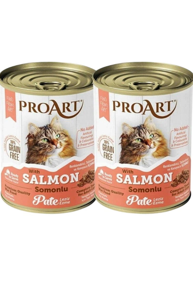 بروارت اكل قطط رطب طعام قطط رطب بنكهة السالمون للقطط البالغة - 2 × 400 جرام - طعام قطط رطب بتركيبة خالية من الإضافات - اكل قطط رطب عالي الجودة