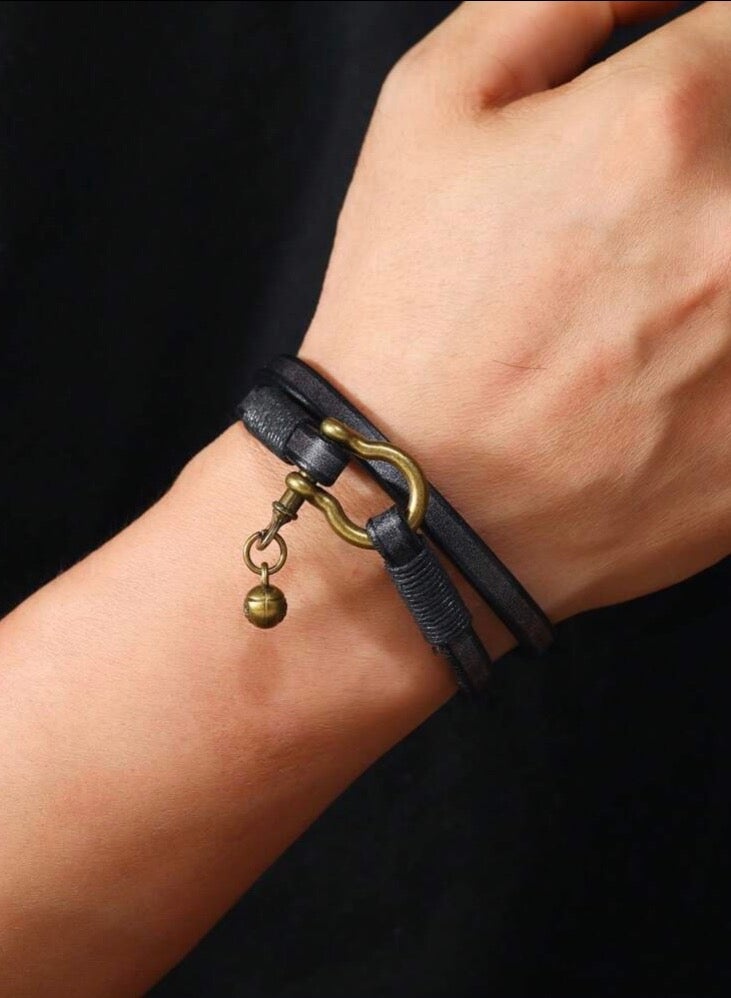 JewelryLand Men’s Bracelet Made Of High Quality PU Leather - Image 1