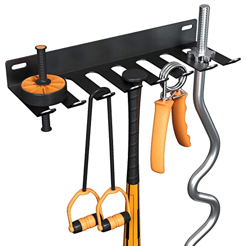 Riuog Gym Equipment Storage Rack,Multi Purpose Wall Mount Home Gym Equipment Storage Rack for Resistance Bands, Jump Ropes, Yoga Mat, Foam Roller, Chains, Barbells Carabiners Included, gift - Image 1