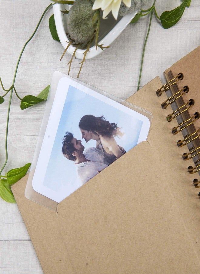 Gearchic 8 x 8 Inch Small DIY Scrapbook Photo Album with Window Design Cover 80 Pages Craft Paper Memory Book for Weeding Family Travel and Baby (Brown) - Image 4