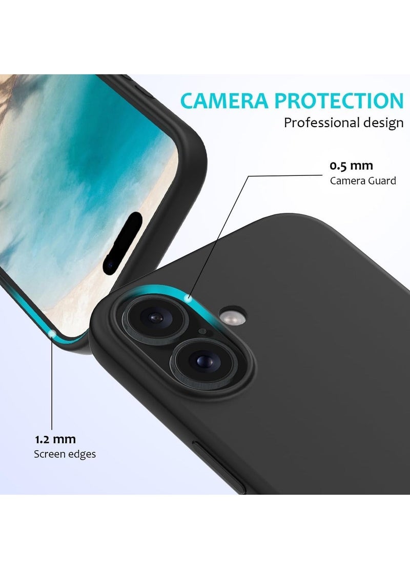 Raxoom iPhone 16 Slim Fit Matte Black TPU Case â€“ Soft, Flexible, Shock-Resistant Silicone Back Cover - Image 2