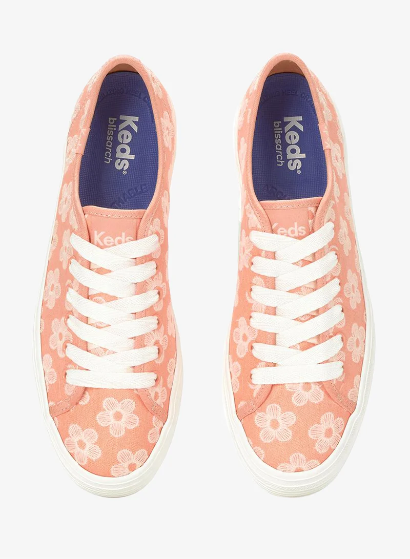 Keds  Keds Women's Triple Up Platform Canvas Sneaker – Floral Print, Lace-Up Casual Fashion Shoe Pink for Women | Best Price UAE