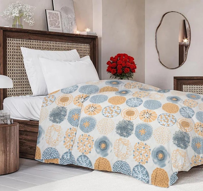 RD TREND Glace Cotton Duvet Cover for Single Bed with Zipper, Duvet Cover II Razai Cover II Quilt Cover Single Bed 60 x 90 Inches (Circls-Brown) - Image 1