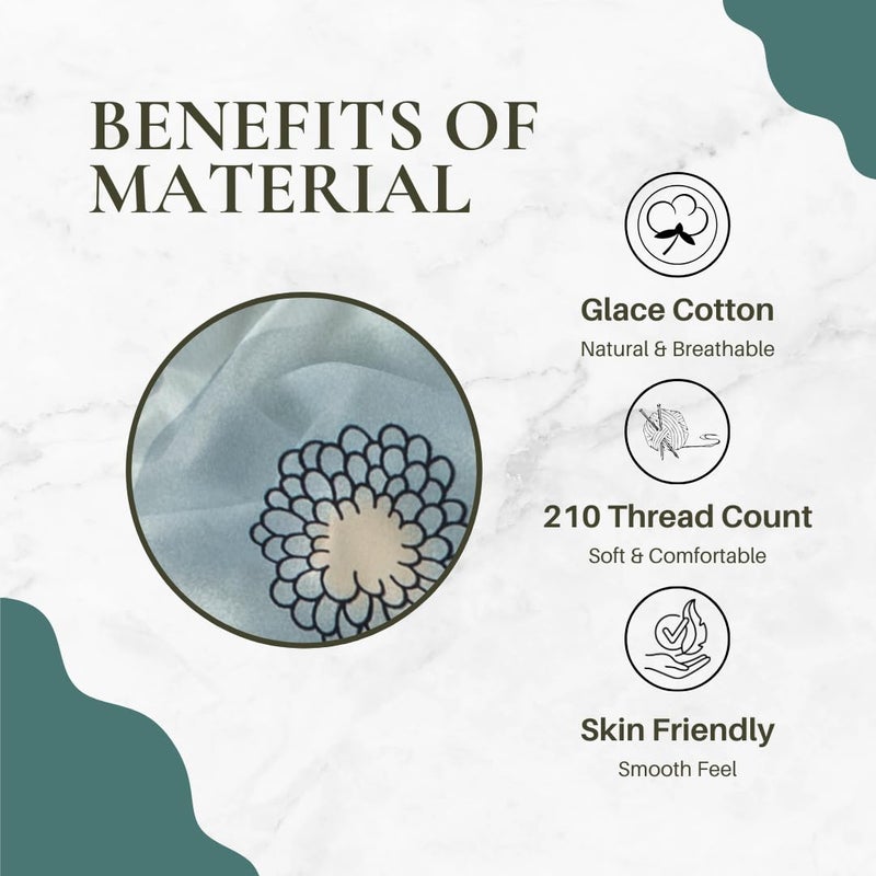 RD TREND Glace Cotton Duvet Cover for Single Bed with Zipper, Duvet Cover II Razai Cover II Quilt Cover Single Bed 60 x 90 Inches (Circls-Brown) - Image 5