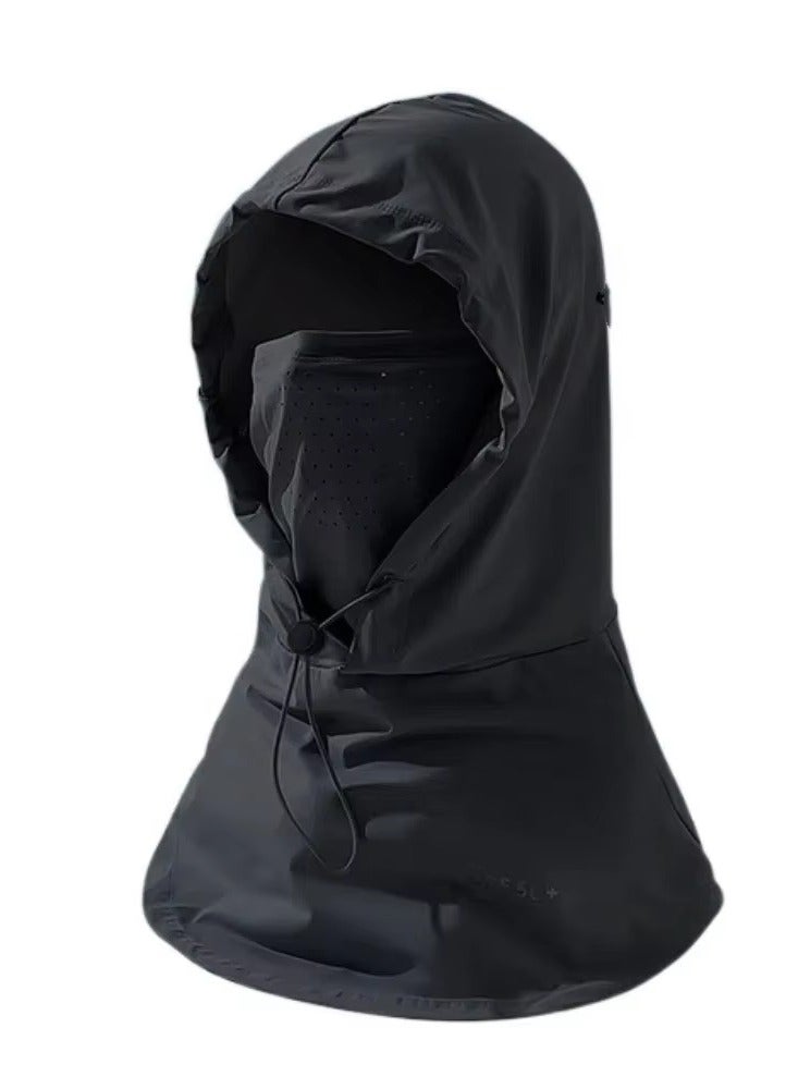 Generic Summer Anti-UV Sunscreen Hat With Mask Shawl Breathable Ice Silk Pullover Cap Head Wrap Unisex Beach Cap For Outdoor Sports - Image 1