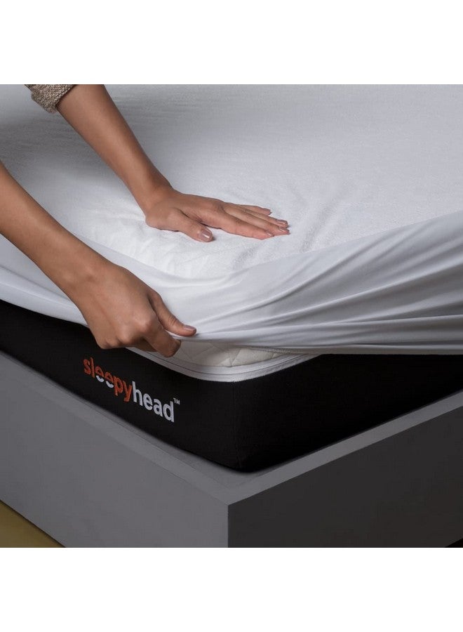 Sleepyhead Sleepyhead Bamboo Terry Waterproof Mattress Protector; (78 x 48 Double Size; White) - Image 1