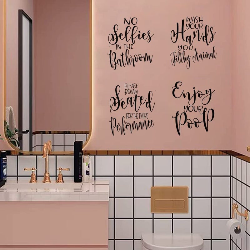 FlyWallD Bathroom Wall Decals Peel and Stick Pictures Funny Quotes Wall Art Decor Saying Stickers Removable Enjoy Your Poop - Image 2