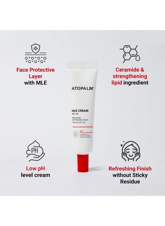 Atopalm Face Moisturizer Cream | Daily Hydrating Facial Moisturizer | Low pH Skin Barrier Cream with Vitamin E, Vitamin B5 for Sensitive Skin | Korean Skin Care Face Lotion | 1.1 fl oz (35ml) - Image 3