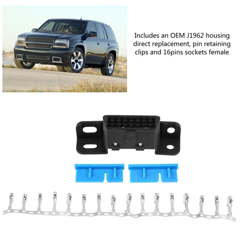 OBD2 Connector 16Pin Female Socket Kit - High Quality Anti-Rust Abrasion Resistant GM Adapter for GM Buick Cadillac Chrysler Jeep Ford Vehicles - Image 3