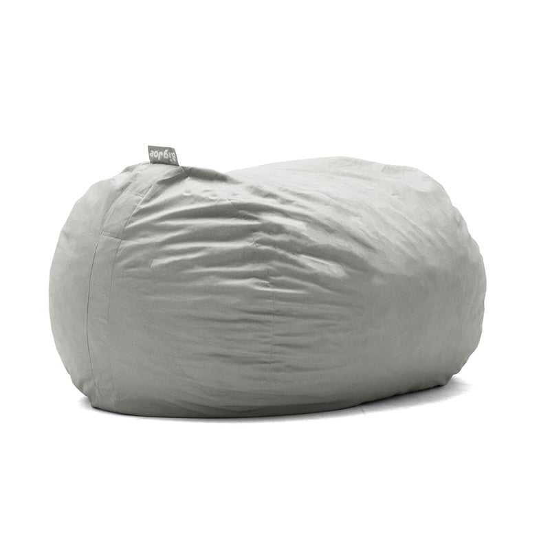 Big Joe Fuf XL Foam Filled Bean Bag Chair with Removable Cover Fog Lenox Durable Woven Polyester 5 feet Giant