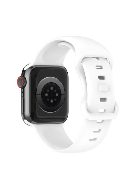 Digital Computer/smart Watch Strap Replacement - Leather Strap Magnetic Buckle-Color:White-Specifications:38/40/41mm Universal Small Size
