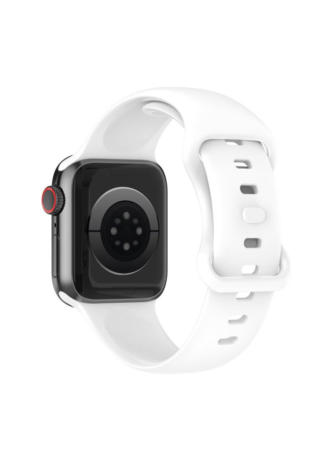 Digital Computer/smart Watch Strap Replacement - Leather Strap Magnetic Buckle-Color:White-Specifications:38/40/41mm Universal Small Size