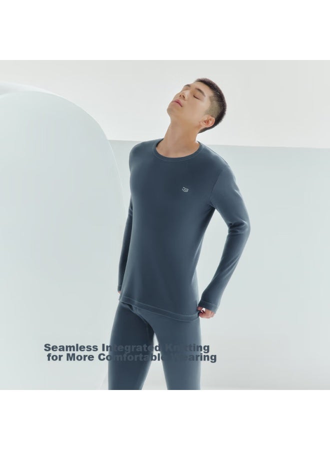 THREEGUN Threegun [soft Breathable Round Neck] Autumn Underwear Set, All-cotton Thermal Underwear, Men's Anti-static Thick Cotton Sweater Set  - Image 3