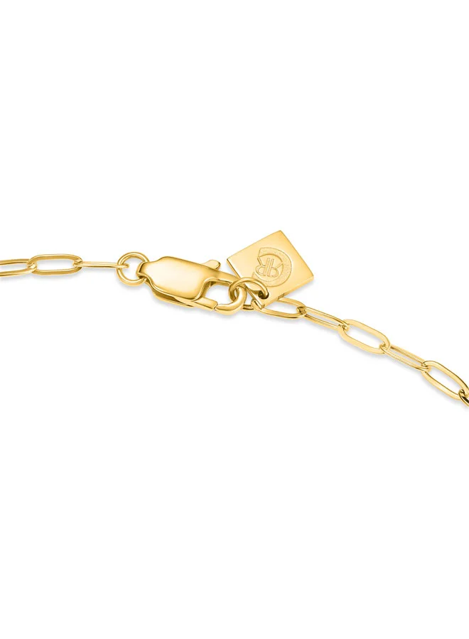 CERRUTI 1881 Pleat Gold-Plated Necklace with Sunray-Textured Rings, Crystals, and Iconic Brand Motif