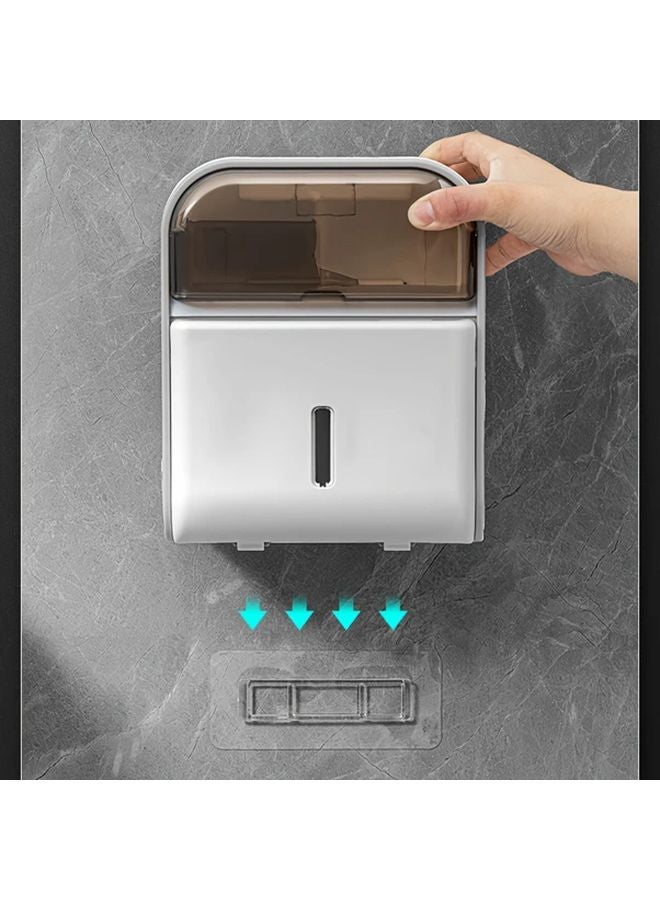 حامل ورق الحائط الرمادي المثبت على الحائط بدون حفر سعة كبيرة مقاوم للماء - Image 5