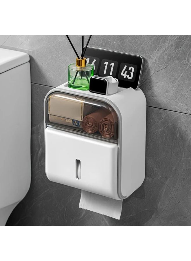 حامل ورق الحائط الرمادي المثبت على الحائط بدون حفر سعة كبيرة مقاوم للماء - Image 2