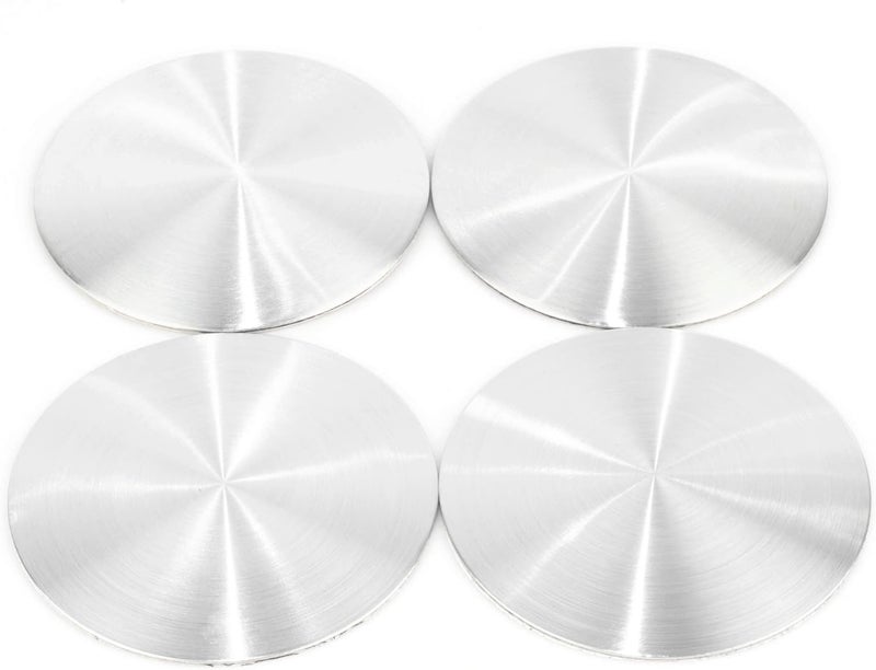 RTRHINOTUNING 4pcs 64.5mm/2.54in Wheel Center Caps Stickers Sliver Aluminum Emblems Decals - Image 1