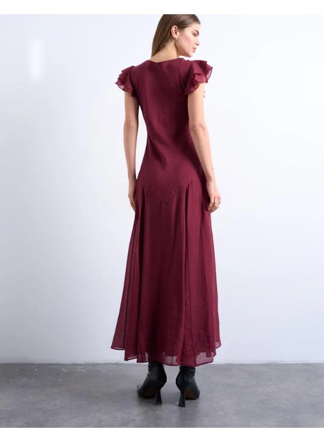 TOPSHOP Casual Short Sleeve Woven Maxi Dress