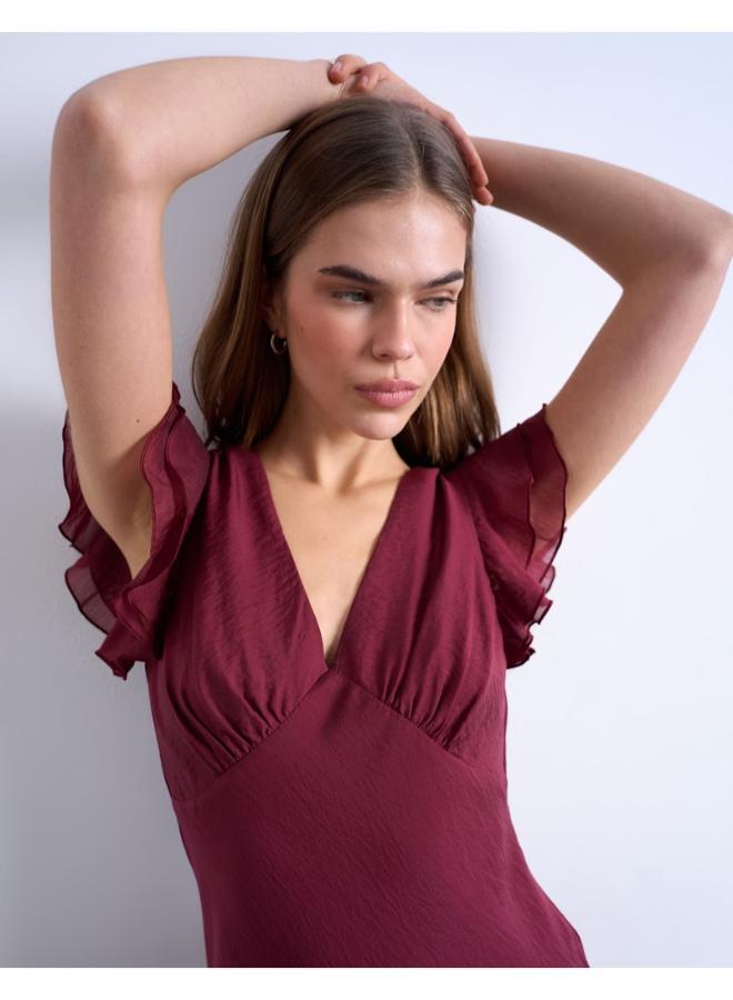 TOPSHOP Casual Short Sleeve Woven Maxi Dress - Image 3