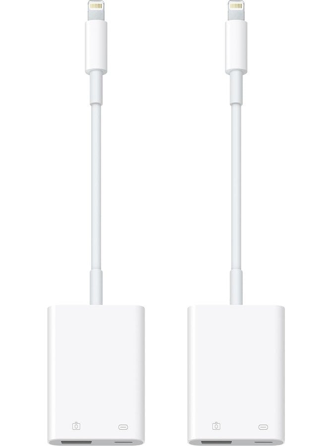 Microwoo [Apple MFi Certified] Lightning to USB Camera Adapter with Charging Port for iPhone, USB3.0 Female OTG Adapter Compatible with iPhone/iPad Card, Readers, USB Flash Drives, Keyboards, Mice 2 Pack - Image 1