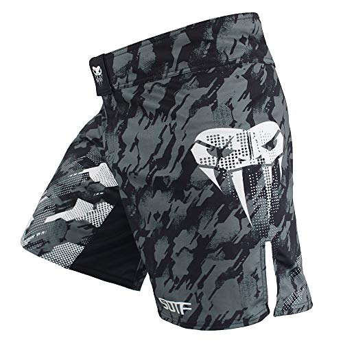 SOTF Boxing Shorts for Men Training Fight Shorts Men MMA BJJ Shorts with Pocket Gray XS Waist 30-30.3 inch - Image 1