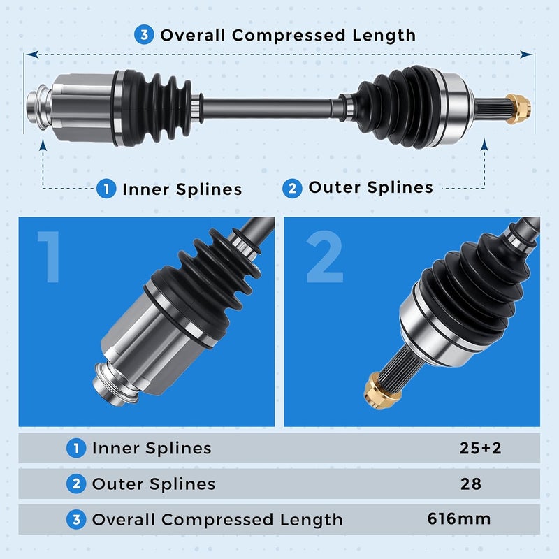 Bode-man Front Right CV Axle Shaft Assembly for Honda Accord, CR-V, and Acura TL - Image 5