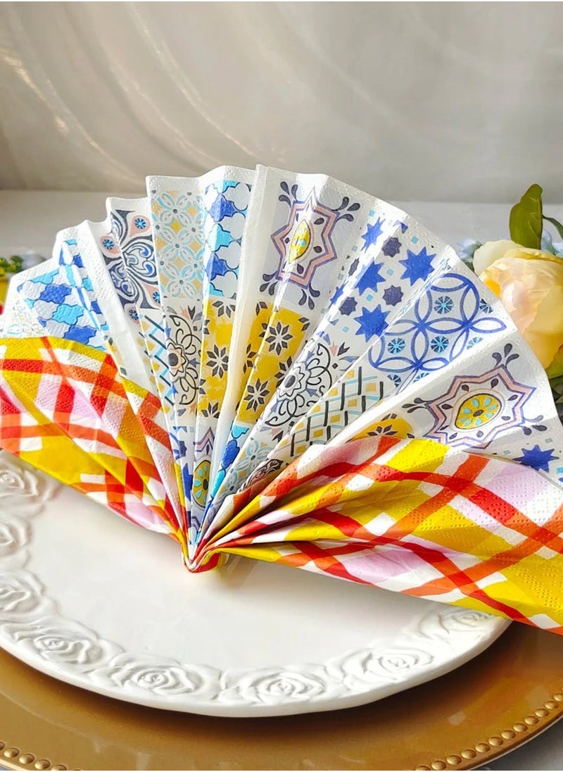 Talking Tables - Moroccan Souk Blue Paper Napkins - 20 pack - Image 1